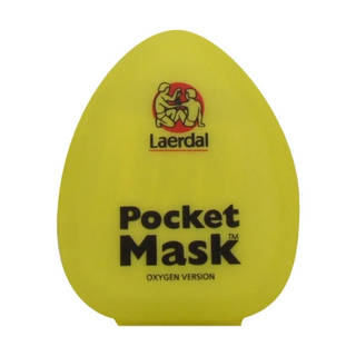 Laerdal Pocket CPR Mask with Oxygen Inlet in Yellow Hard Case