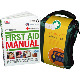 SUV Vehicle First Aid Kit in Stockholm Bag & First Aid Manual Bundle
