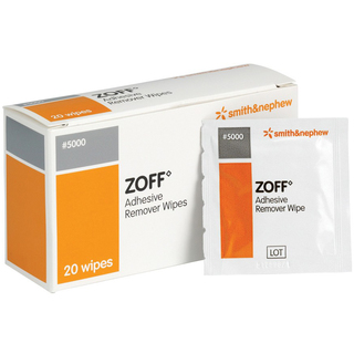 Zoff Adhesive Remover Wipes - Box of 20 Wipes