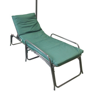 Deluxe Medical Camp Bed with Side Arms and IV Pole