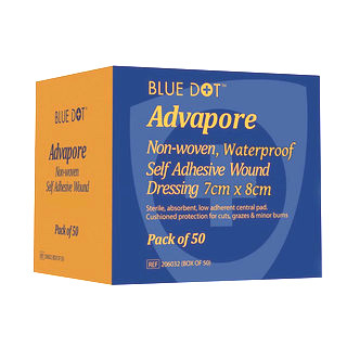 Advapore Waterproof Non Woven Wound Dressing 7 x 8cm - Box of 50