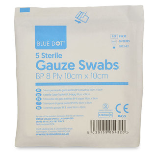 Non-Woven Sterile Swabs 10cm x 10cm - Pack of 5
