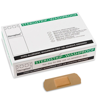 Sterostrip Washproof Plasters - 7.5 x 2.5cm - Box of 100