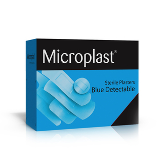 Microplast Blue Detectable Fingertip / Winged Plasters (Box 50)