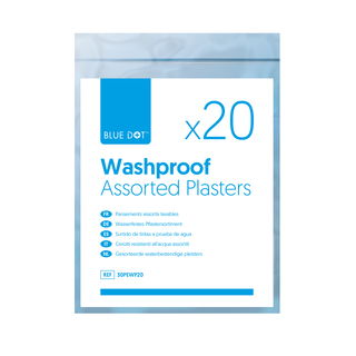 Blue Dot Assorted Washproof Plasters x 20