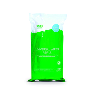 Clinell Universal Disinfectant Wipes - Refill Pack of 100 Wipes