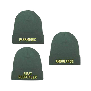 Green Beanie Woolly Hat Paramedic