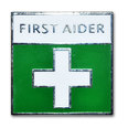 Green & White First Aid Lapel Badge
