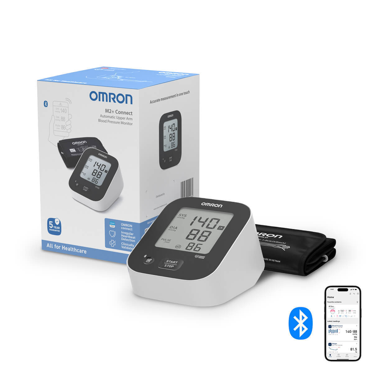 OMRON M2+ Connect Upper Arm Blood Pressure Monitor  OMRON M2+ Connect Upper Arm Blood Pressure Monitor