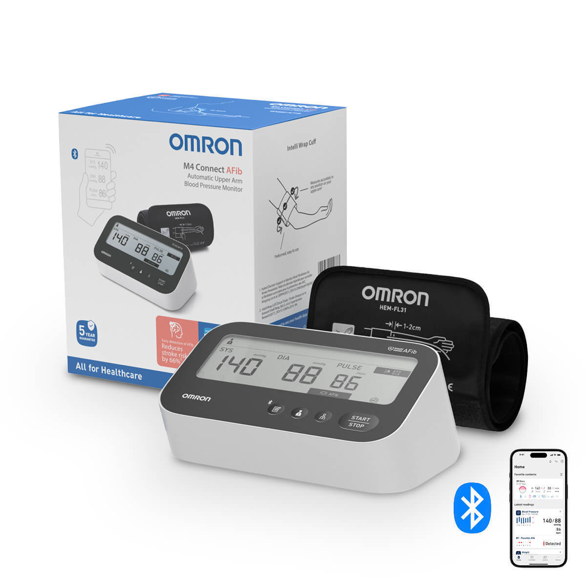 OMRON M4 Connect AFib Upper Arm Blood Pressure Monitor OMRON M4 Connect AFib Upper Arm Blood Pressure Monitor