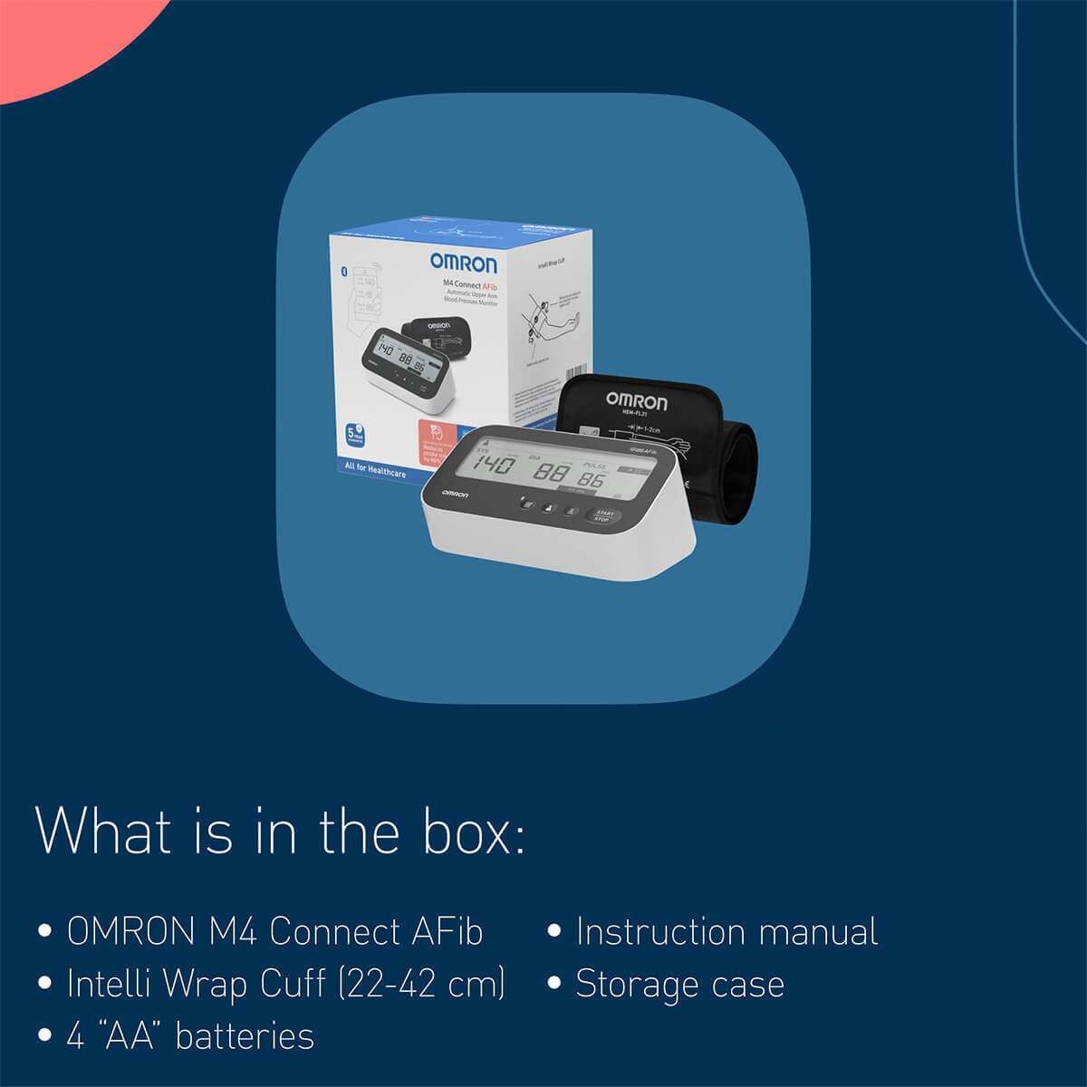 OMRON M4 Connect AFib Upper Arm Blood Pressure Monitor OMRON M4 Connect AFib Upper Arm Blood Pressure Monitor
